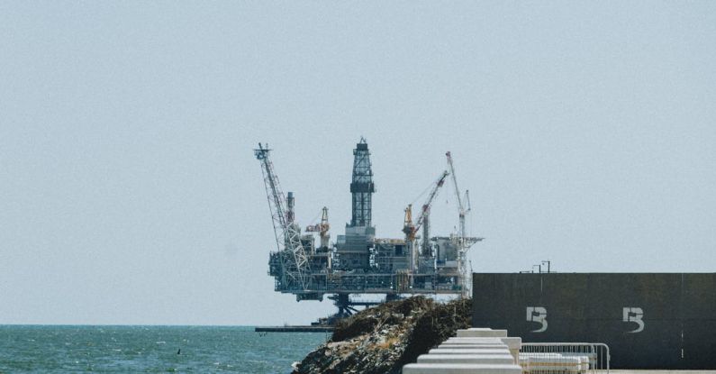 Resources - View of an Oil Rig near the Shore